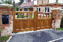 Wooden automated gates, Buckinghamshire